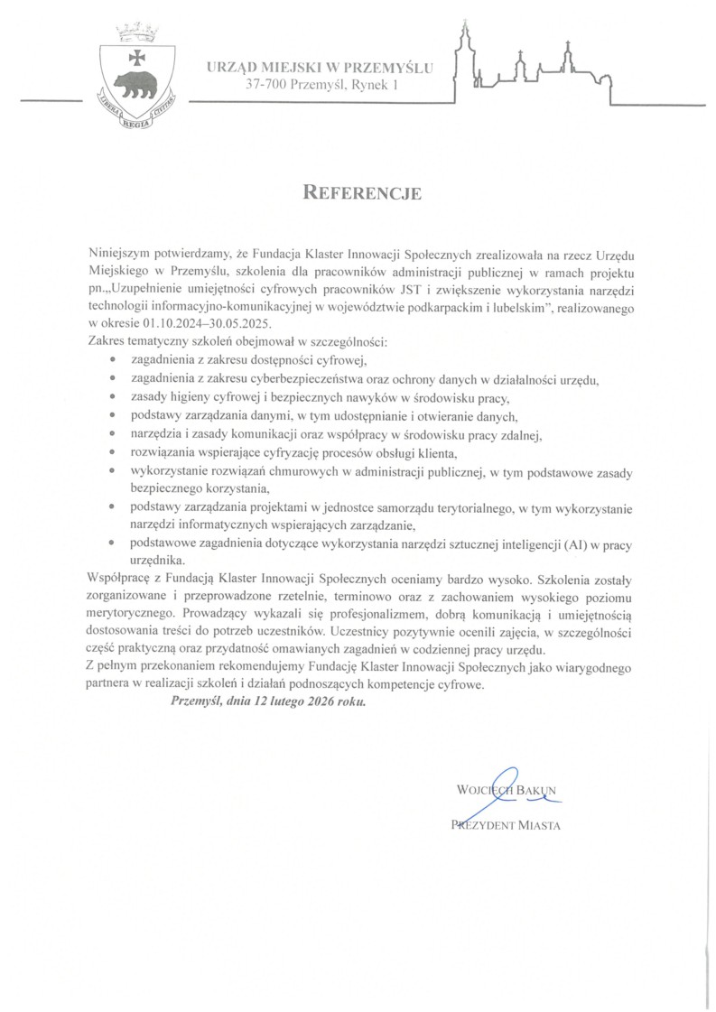 Referencja - Urząd miejski w Przemyślu